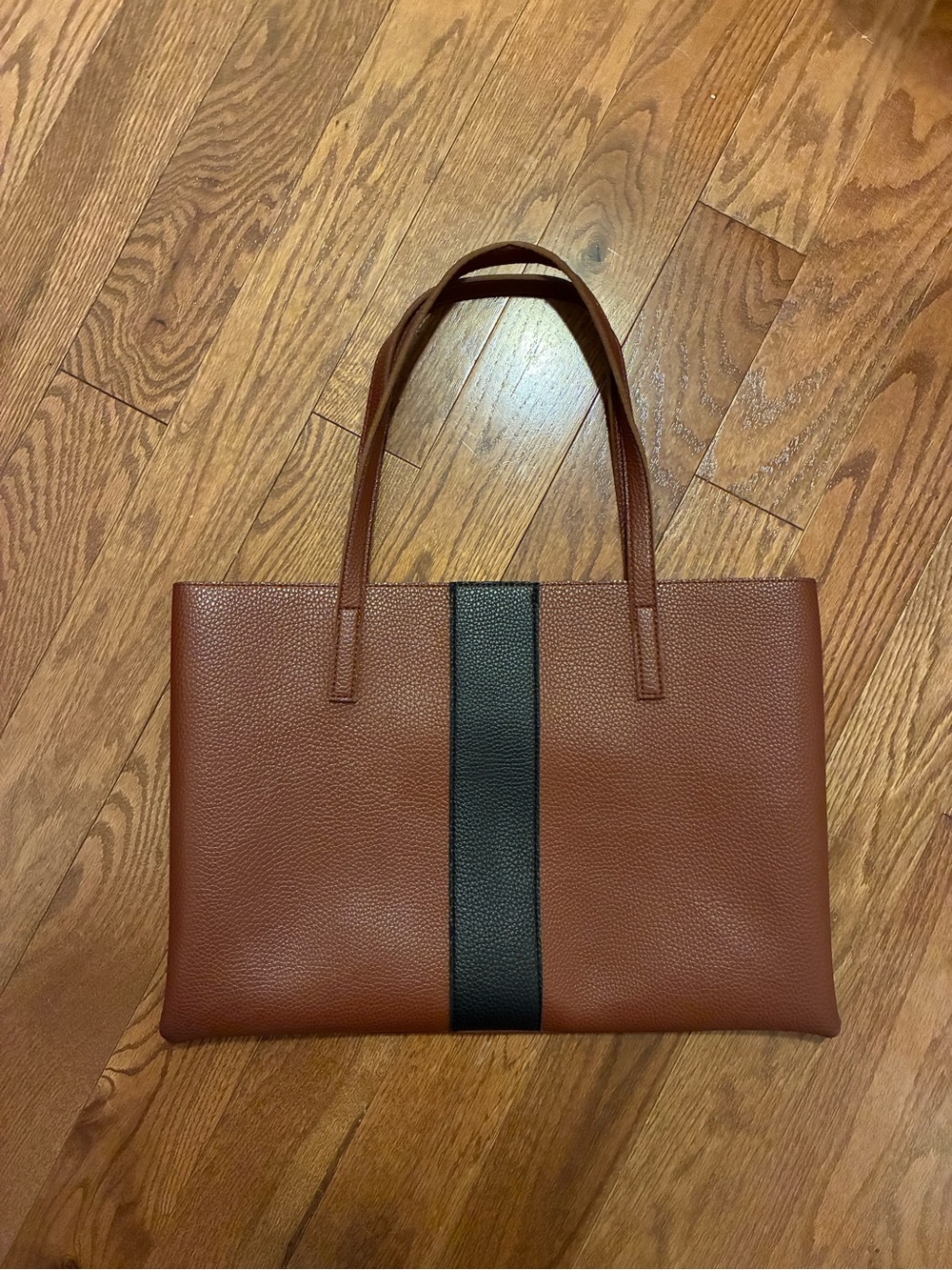 Vegan Leather Vince Camuto Tote Bag in Warm Cognac Brown